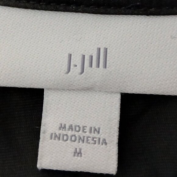 J. Jill Top M Black Velvet Rayon Silk Blend Button Front - Picture 8 of 10